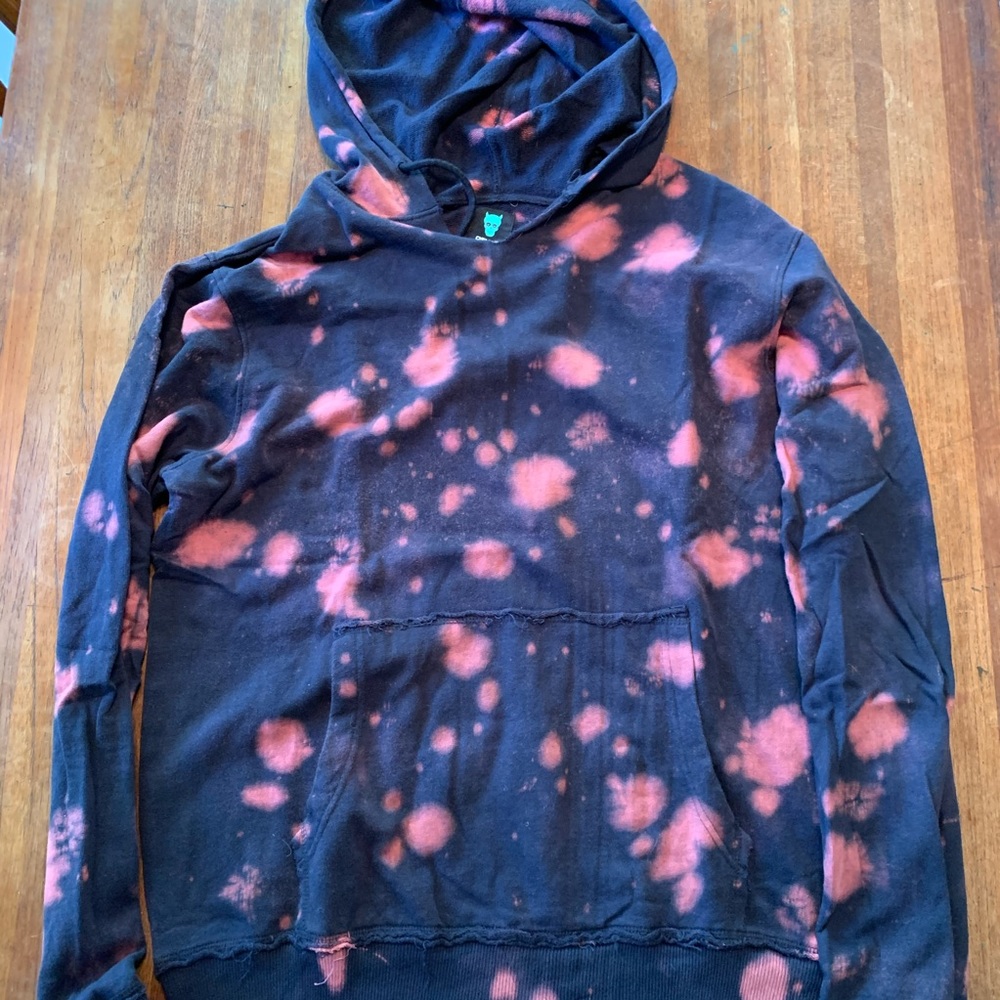 Black bleach spot/dye hoodie size xl